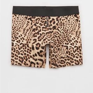 Aerie Super chill Cotton High Waisted Boyshort Underwear - Cheetah Print - SizeM